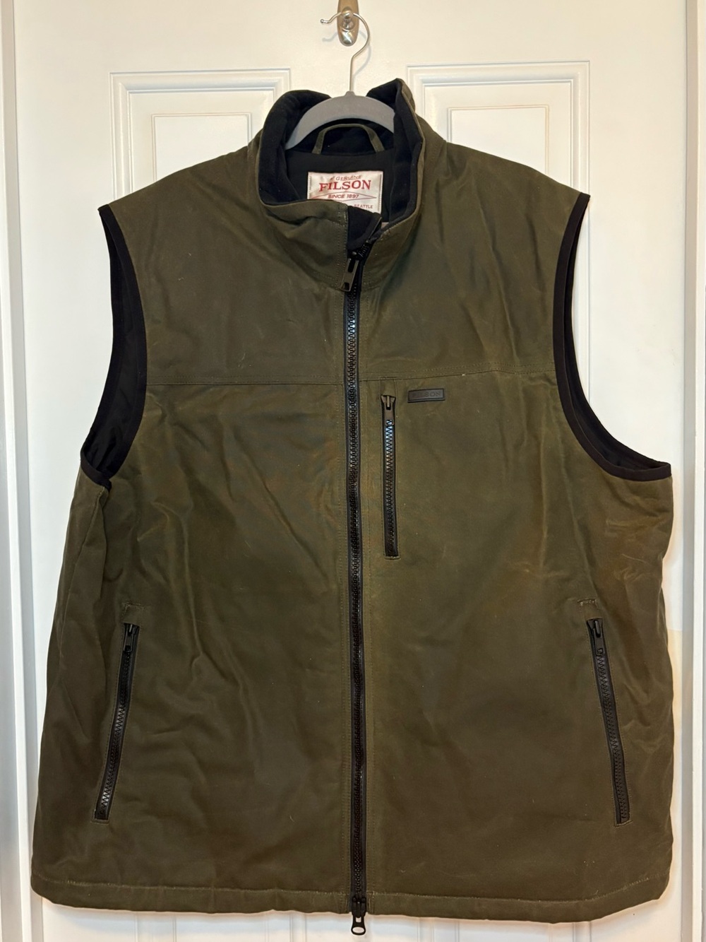 Filson Otter Green Tin Cloth Primaloft Vest